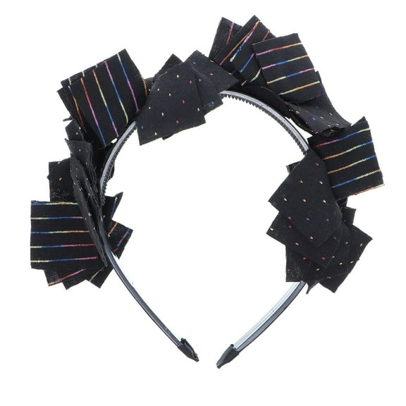 Motique Accessories Women and Girls Headband with Double Sided Squares - Black