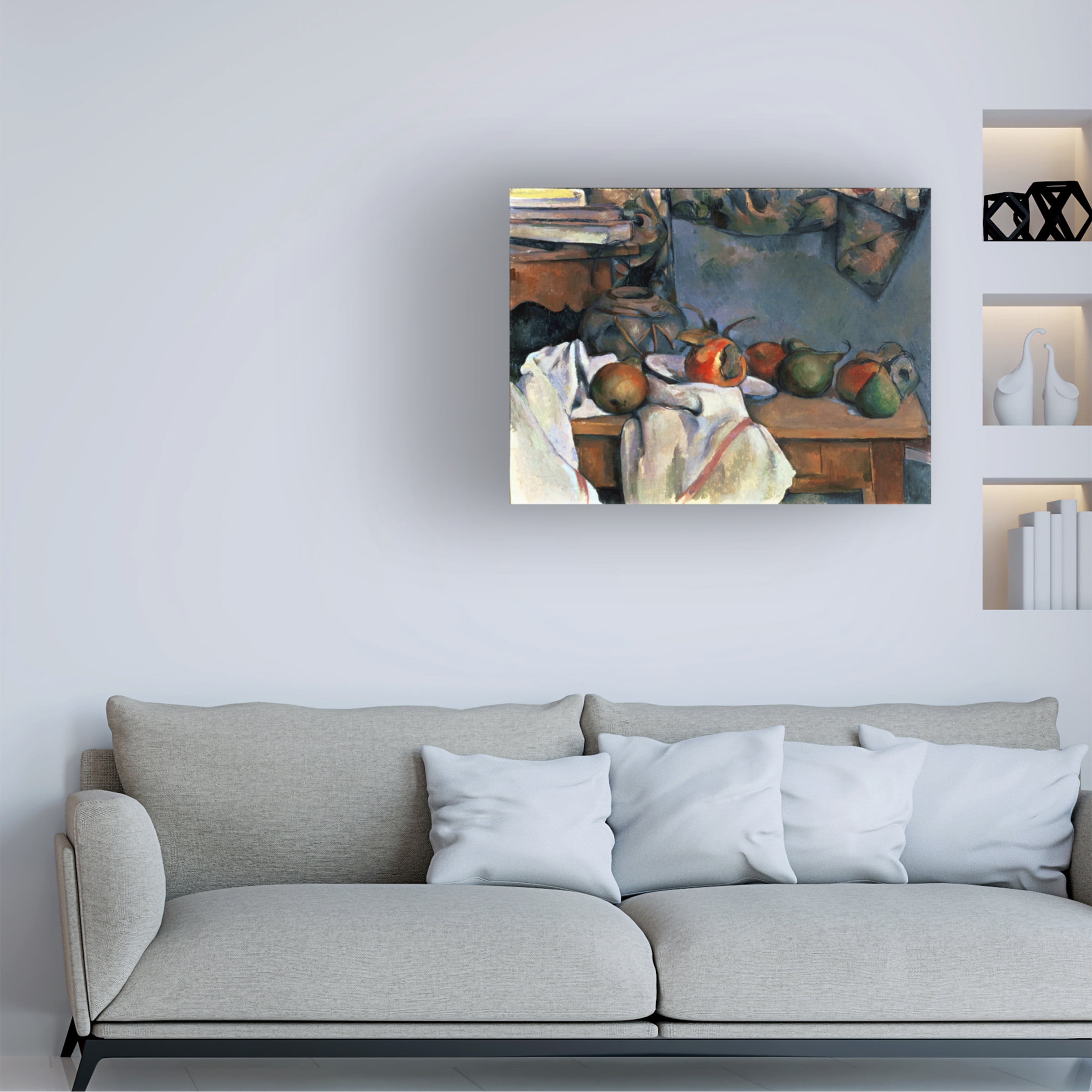 Cezanne 'Ginger Pot With Pomegranite And Pears' Canvas Art