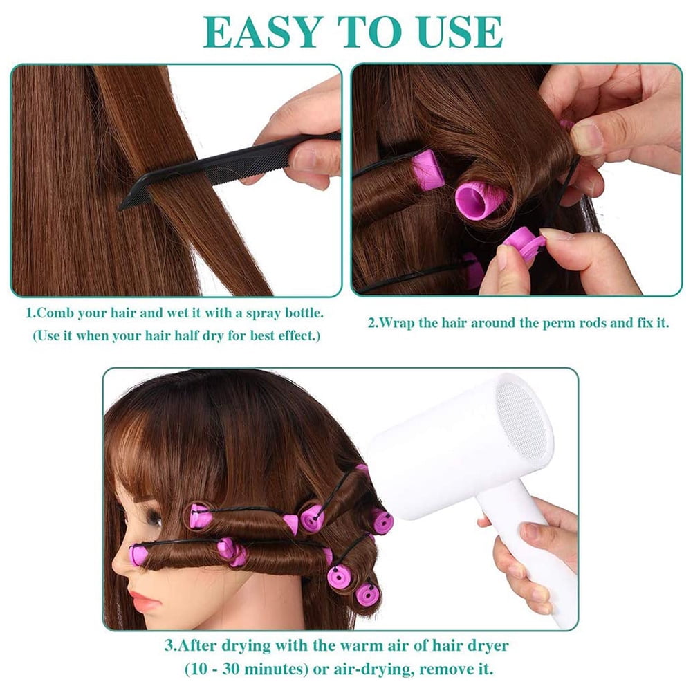 25 Pièces Permanentes Pour Cheveux - Tiges Et Pinces à Rouleaux, Kit Coiffure