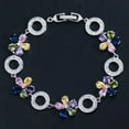 thumbnail image 2 of CZ Crystal Colorful Flower Charm Bracelets for Women Costume Jewelry, 2 of 9
