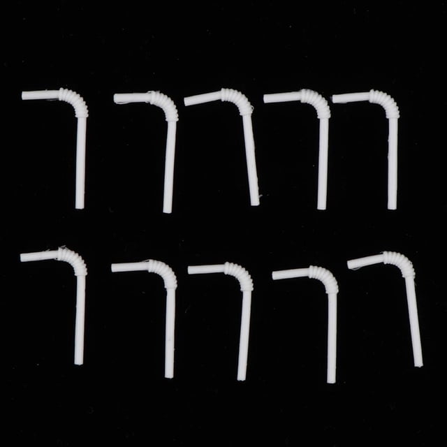 10 Unidades CUTICAT Sorbiendo de Plástico para 1/12 Dollhouse Pajitas para beber
