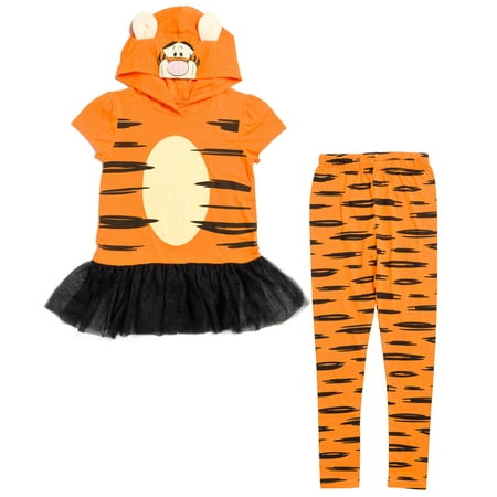 

Disney Winnie the Pooh Tigger Toddler Girls Cosplay Graphic T-Shirt Dress Legging Orange 4T