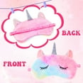 thumbnail image 4 of AOWOO 4 Pcs Kids Cute Sleep Eye Mask, Cartoon Animal Sleeping Blindfold Eye Mask, Soft Fluffy and Furry Eye Cover, Blackout Sleep Mask for Boys Girls Child Teen - Panda, Unicorn, Fox, Deer, 4 of 7