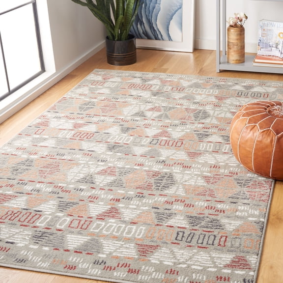 Safavieh Pyramid Kiersten Geometric Area Rug, Gray/Ivory/Rust, 8' x 10'