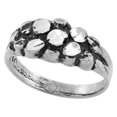 thumbnail image 1 of Sterling Silver Nugget Ring Oxidized Diamond Cut Finish, size 8, 1 of 3
