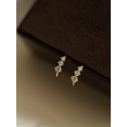 thumbnail image 4 of Pendientes de plata de ley S925 chapados en oro puro para mujer, pendientes con tres circonitas degradadas, sencillos, elegantes y versátiles, 4 of 5