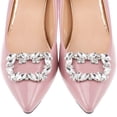 thumbnail image 4 of 1 par de clips de zapatos de cristal cuadrados, accesorio de moda para zapatos de mujer, hebillas de zapatos para novias y bodas., 4 of 8
