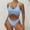 Blue, variant on Sakmal Blue Womens Bathing Suits High Cut Bikini Sets Two Piece Ribbed Swimwear Push Up Swimsuit Sets