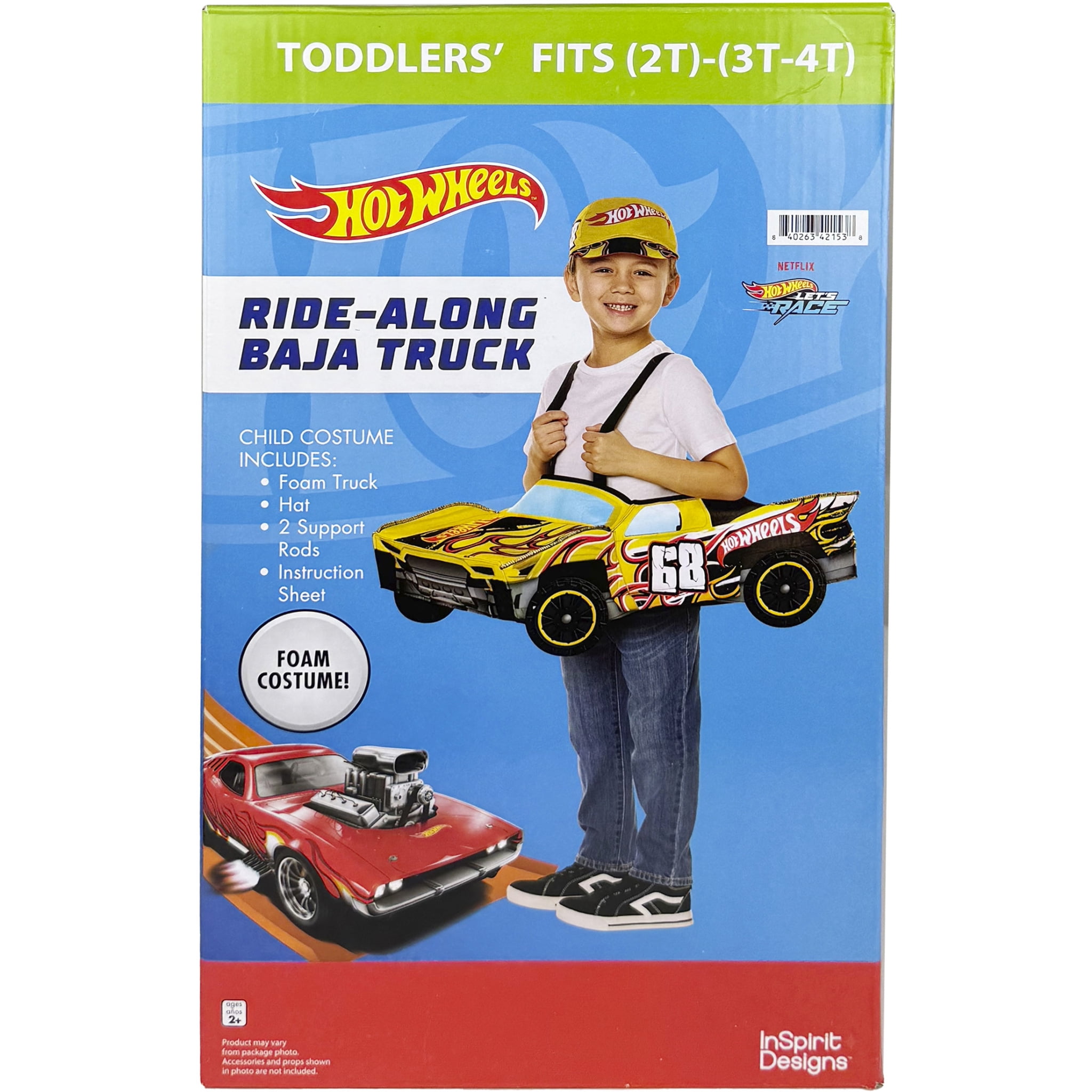 Hot Wheels Baja Truck Halloween Costume for Toddler, Size 2T, 3-4T, by Inspirit Designs