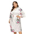 thumbnail image 3 of White Mommy and Me Robes, Floral, Satin Feel, 3 of 11