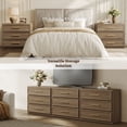 thumbnail image 4 of SICOTAS 31.3" W 3-Drawer Nightstand Set of 3 with Oversized Large Storage , Modern Night Stands Bedside Table with Adjustable Feet & Gold Handles for Bedroom Living Room Entryway, Walnut, 4 of 7