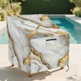 thumbnail image 2 of Renewold Waterproof Patio Chair Covers Anti-UV Weather-Resistant Patio Lounge Chair Covers Furniture Protection Fits up to 29W x 33D x 36H Inches, Marble Gold White, 2 of 7