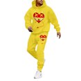thumbnail image 1 of Sweat à Capuche Imprimé Abstrait Halloween et Joggers Tenue de Fête Mode Urbaine pour Hommes, 1 of 5