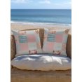 thumbnail image 4 of Outdoor Pillows Waterproof, Vintage Patchwork Bedding Throw Pillows with Insert for Couch Sofa Bed, Country Floral Farm Checkered Wooden Plank 18x18 Inch Pillowcases Decorative Patio Pillow Set of 1, 4 of 7