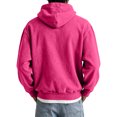 thumbnail image 5 of Havenx Distressed Washed Hoodies Pullover for Men Long Sleeve Hoodie with Pockets Hooded Pullover Tops Fall Winter Fashion Loose Basic Comfy Casual Streetwear,Hot Pink M, 5 of 6