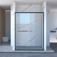 thumbnail image 6 of BARONAGE 56-60 W x 70 H Double Sliding Shower Door, Semi-Frameless Bypass Bathroom Glass Shower Silding Door , 5/16" (8mm) Tempered Glass, Duty Walk-in Shower for Bathroom, Matte Black, 6 of 20