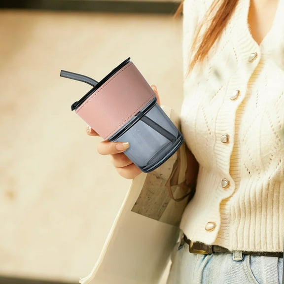 Tumbler Water Glass Cups With Straw And Lid Sealed Carry On For Coffee Iced Tea Thick Wall Insulated Glass Cup