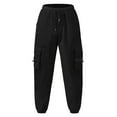 thumbnail image 3 of KaLI_store Mens Casual Pants Loose Fit Straight Legs Elastic Waist Trousers Black,XL, 3 of 5