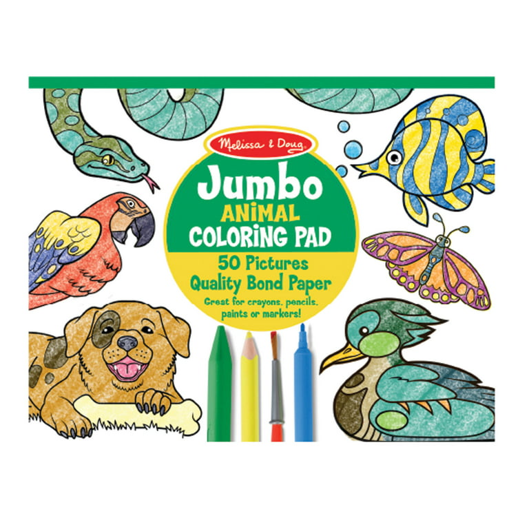 Melissa & Doug Jumbo Coloring Pad (11 x 14 inches) - Animals, 50