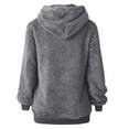 thumbnail image 5 of fartey Zip up Fleece Sweatshirt Women Plus Size Fuzzy Warm Hooded Sweatshirts with Pockets Solid Color Pullover Blouse Coat, 5 of 6