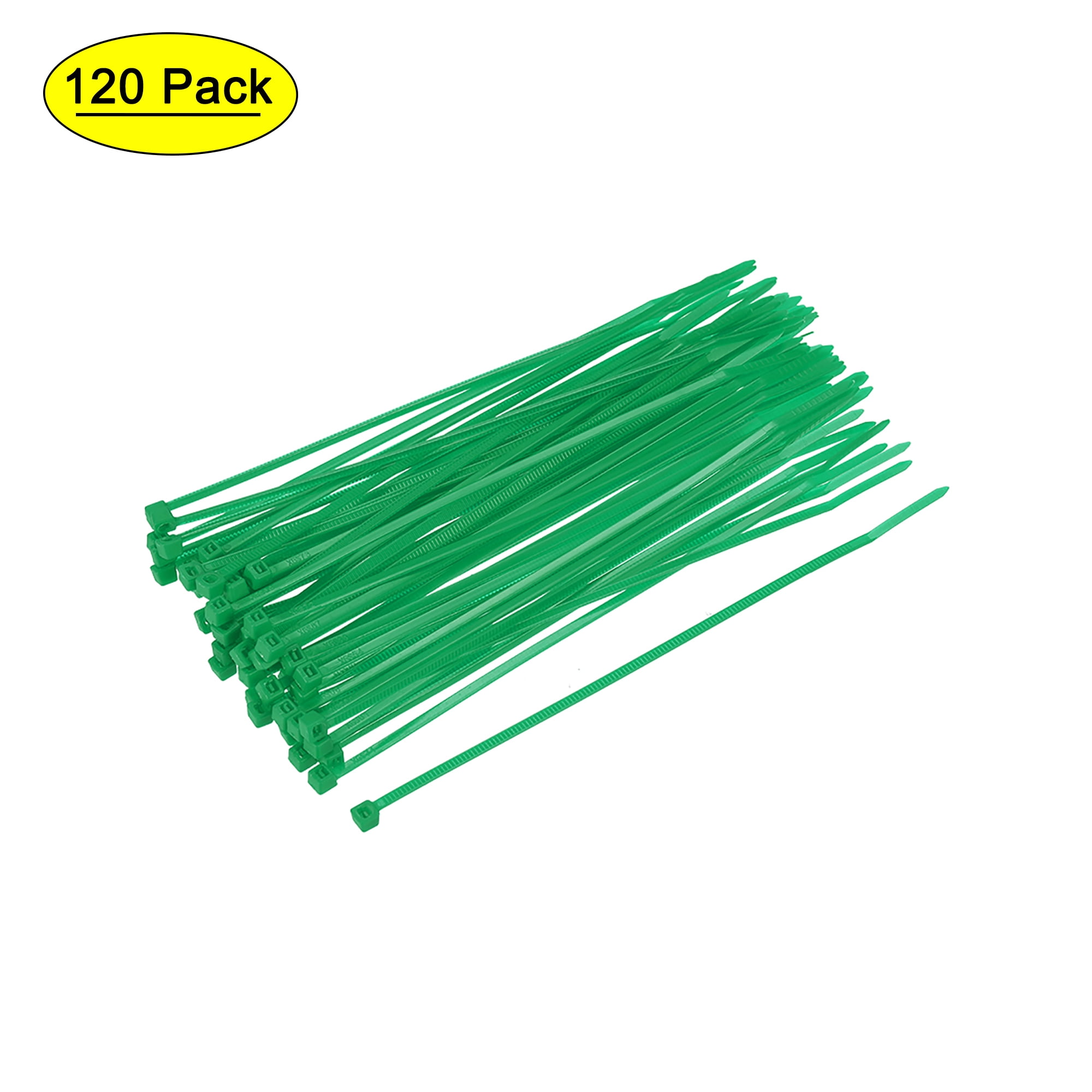 Uxcell Cable Ties Cable Zip Ties Adjustable Cable Tie Wraps Self-Locking Nylon  5.9' x  0.1' Green 120pcs