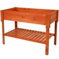 thumbnail image 3 of Sunnydaze 41.5" x 21.25" x 21.25" Stained Wooden Outdoor Raised Garden Bed with Shelf, 3 of 10