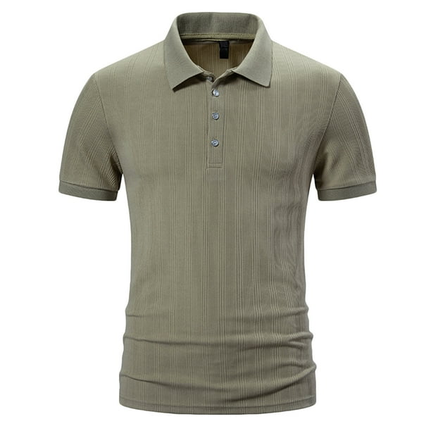 pstuiky camisetas de hombre, Camiseta informal de manga corta con cuello de solapa y botones lisos para hombre camisas casuales para hombre m
