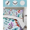 thumbnail image 3 of Quilt King Size Bedding Set, Spring Leaves Reversible Summer Quilt 3 Pieces, Watercolor Leaf Botanical Nature Light Blue Lightweight Bedspreads Coverlets with 2 Pillow Shams for All Seasons, 3 of 5