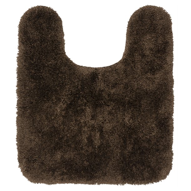 Mainstays Performance Polyester Bath Rug, Brown Basket, 19.5" x 22