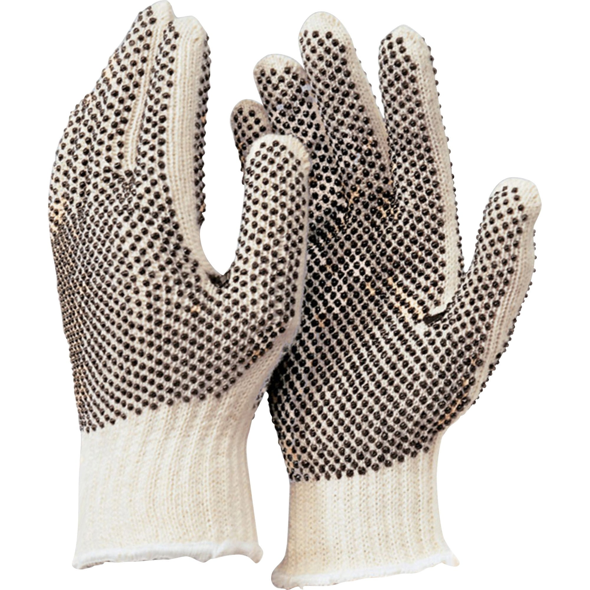 Poly Work ABRASION RESISTANT Gloves Large 1 Pair PVC SURE GRIP Dot Cotton XL 
