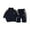 Navy, variant on Toddler Long Sleeve Pullover and Pants Set with Zipper Stand Collar and Side Stripe Design Casual Outfit for Kids Boys Girls