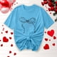 thumbnail image 2 of Primavera Top Mujeres Moda Casual Nueva Cinta de Arco Impresa Cuello Redondo Camiseta de Manga Corta, Camiseta de Cuello Tripulado, 2 of 8