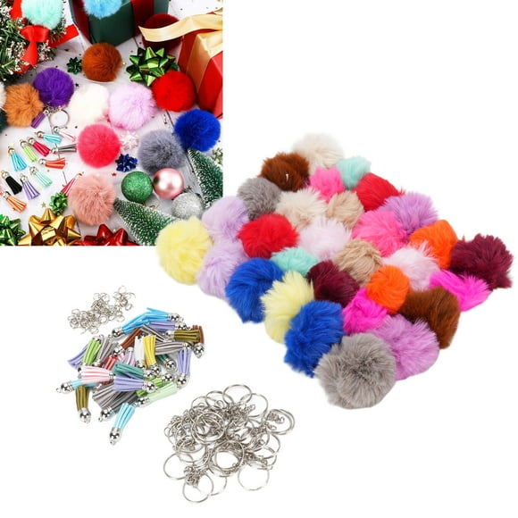 Tassel Keychain Accessories, Odorless Puff Ball Keychain Accessories Faux Rabbit Fur for Decoration
