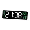 thumbnail image 2 of Lipstore Digital Alarm Clock  degreeC/ degreeF 12/24H Dst Wall Clock for Home Living Room Bedside Green, 2 of 8