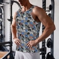 thumbnail image 5 of Honeii Video Game Pattern Men's Workout Tank Top Casual Sleeveless Gym Muscle Shirts Bodybuilding Tee-Small, 5 of 7
