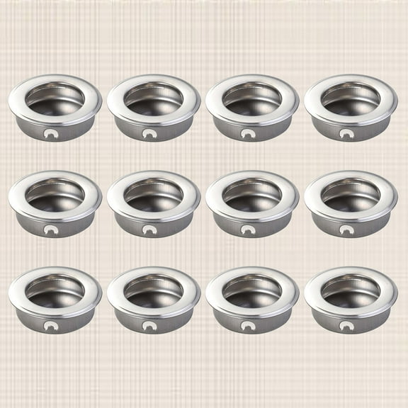 12 Pcs Doors Embedded Handle Visit Silver Tone Hidden