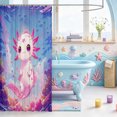 thumbnail image 3 of Manfei Salamander Pattern Shower Curtain 72Wx72L,Adorable Axolotl Bathroom Curtain, 3 of 5
