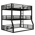 thumbnail image 4 of Generic Full/Full XL over Full/Full XL over Queen Triple Bunk Bed - Heavy-Duty Metal Frame with Safety Guardrails & Noise-Reduced Design for Space-Saving Shared Bedrooms, Black, 4 of 9
