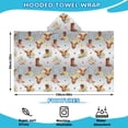 thumbnail image 2 of Gray Highland Cow Flower Boot Pattern Hooded Bath Towel，60"x35" for Ages 3 To 12 Kids, Quick Dry Lightweight Soft Microfiber Hood Beach Towel Cover Up for Kids, 2 of 7