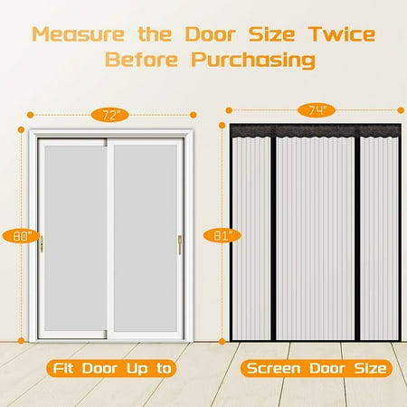 Ngreen Double Door Magnetic Screen Heavy Duty Mesh Curtain With Full Frame Velcro And Powerful Magnets That Snap Shut Automatically For Patio Sliding French 72x80 Canada Ngreen Double Door Magnetic Screen, Magnetic Screen For Patio Sliding Door