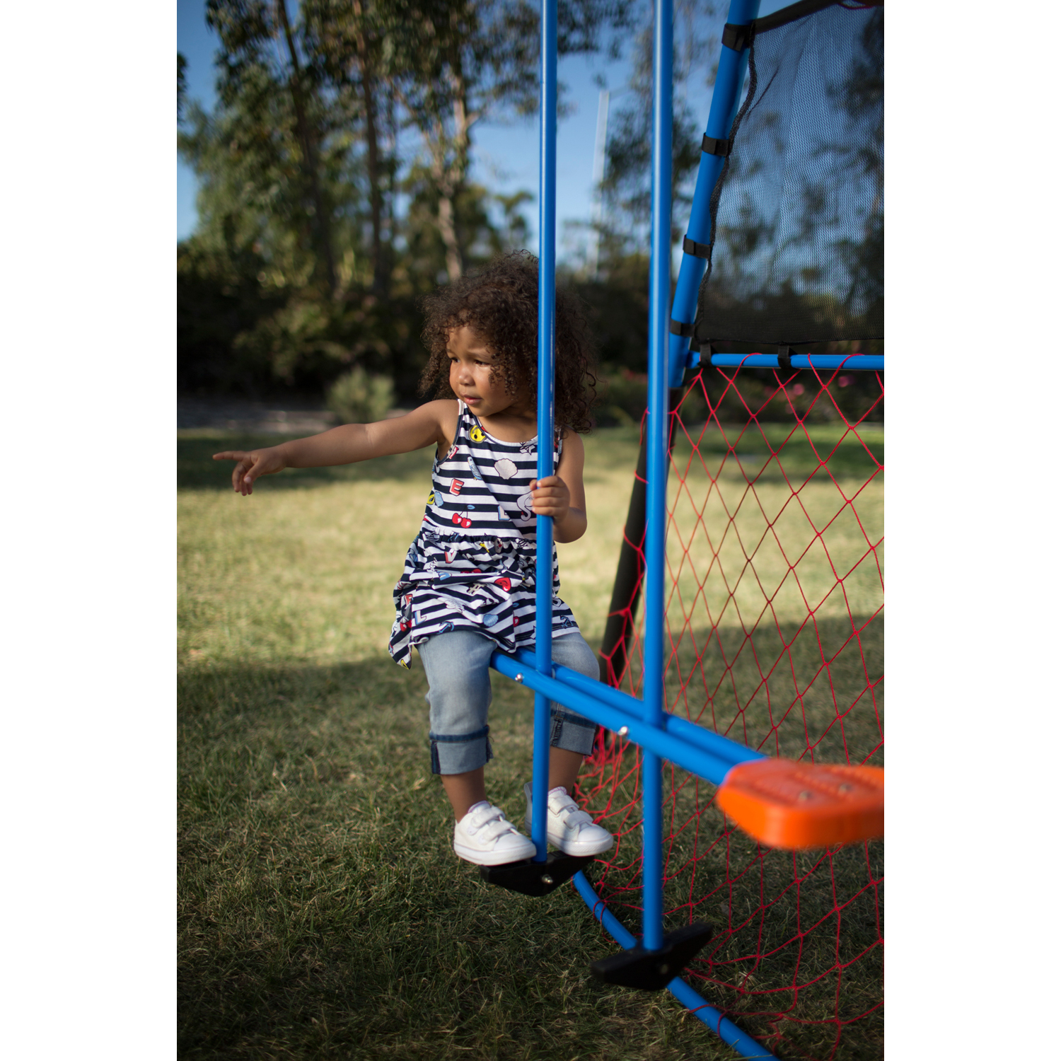 Fitness Reality Kids 'The Ultimate' 8 Station Sports Series Metal Swing Set with Basketball and Soccer - image 9 of 16