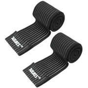 (2 Pack) 1 Pair Elastic Knee Brace Compression Bandage Straps Wraps Support for Legs Pain Relief Knee Pad Sleeve for Women Men Running Basketball Tennis Soccer Football