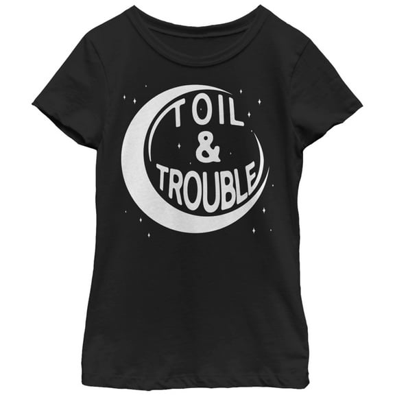 Girl's Lost Gods Halloween Toil and Trouble Graphic Tee Black X Large