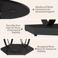 thumbnail image 4 of Pikvki 47" Round Dining Table with Seorage Shelf, 3 Tier Circle Kitchen Table for Dining Room, Black, 4 of 9
