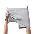thumbnail image 6 of NTACZA Stretch Men Underwear Comfort Gray Breathable Boxer Briefs No Fly Mid Waist Soft Boxer Briefs for Men 3X, 6 of 8