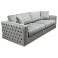 thumbnail image 2 of Envy Sofa in Platinum Grey Velvet with Tufted Outside Detail and Silver Metal Trim by Diamond Sofa, 2 of 8