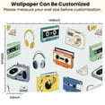 thumbnail image 3 of Peel and Stick Wallpaper Retro old cassettes boomboxes turntables tape recorders Modern Art Wall Mural Decor Self Adhesive and Removable 100in x 144in, 3 of 8