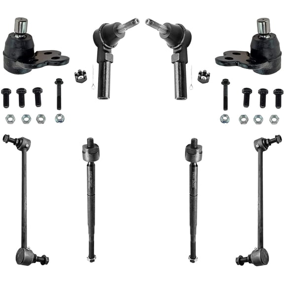 Detroit Axle - 8PC 11.8" Center to Center Front Sway Bars, Lower Ball Joints, Inner and Outer Tie Rods for Soft Ride Suspension Non-Turbo Models ONLY - [05-10 Chevy Cobalt] - 05-06 Pontiac Pursuit