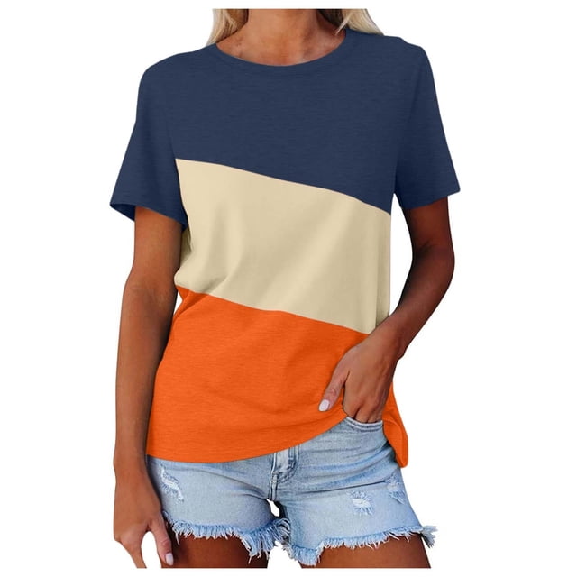 TINZ T-Shirt à Manches Courtes Décontracté Col Rond Ample pour Femmes, Confortable, Disponible en Plusieurs Tailles et Chemises de Course, T-Shirt Uni à Manches Longues pour Femmes en Pack