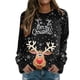 thumbnail image 1 of ICHUANYI Liquidación Moda Mujer Impreso Camiseta Suelta Manga Larga Blusa Cuello Redondo Casual Tops Sudadera ICHUANYI WER202308230270, 1 of 5